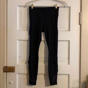 Athleta Salutation Mesh Cut Out Tight Black XS